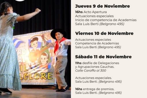 El 9 de Noviembre comienza el Festival de Folklore Infantil